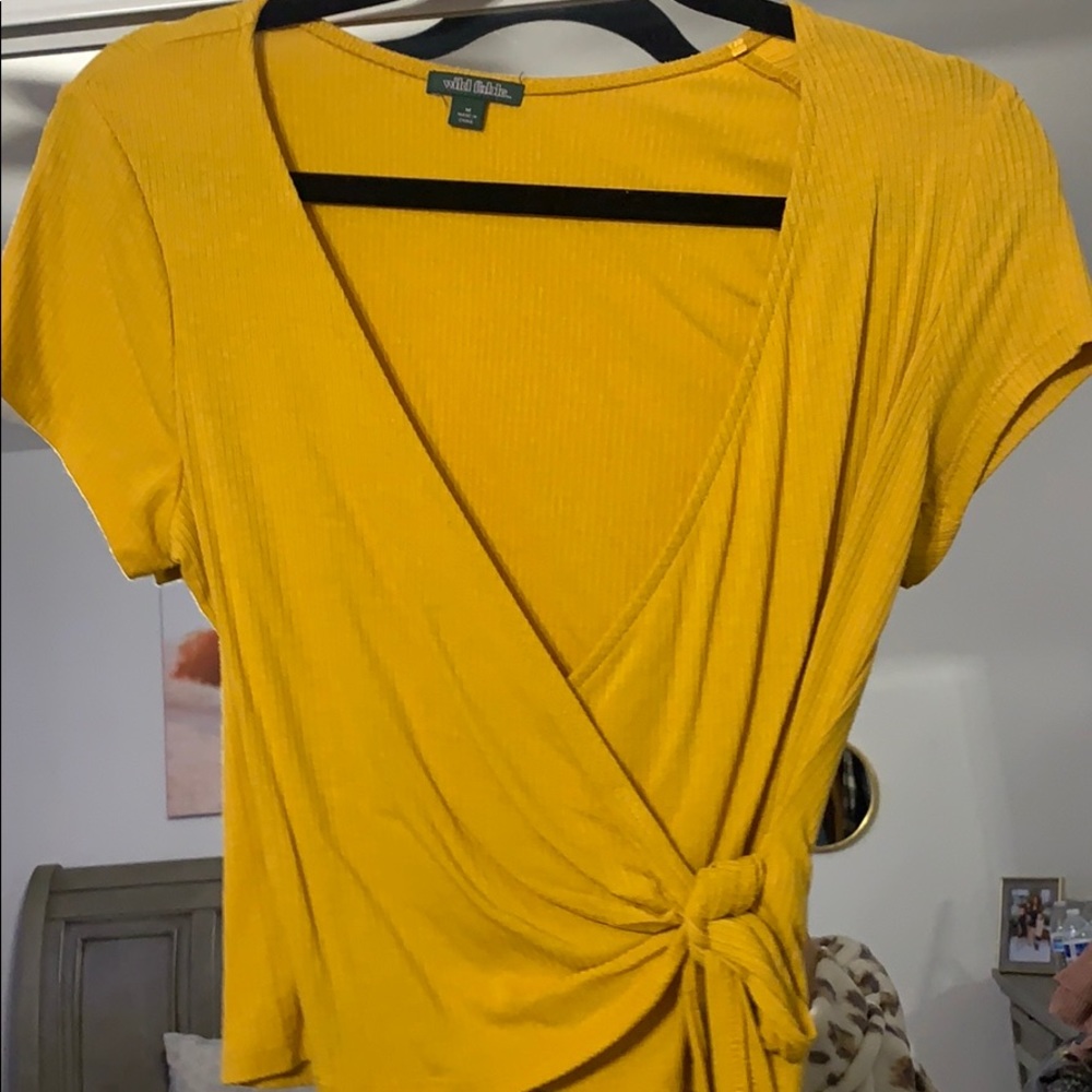 Crossover Crop Top tied Blouse